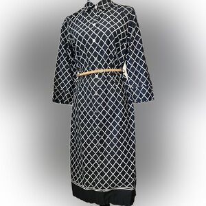 Charter Club Black and White Bishop Sleeve Dress